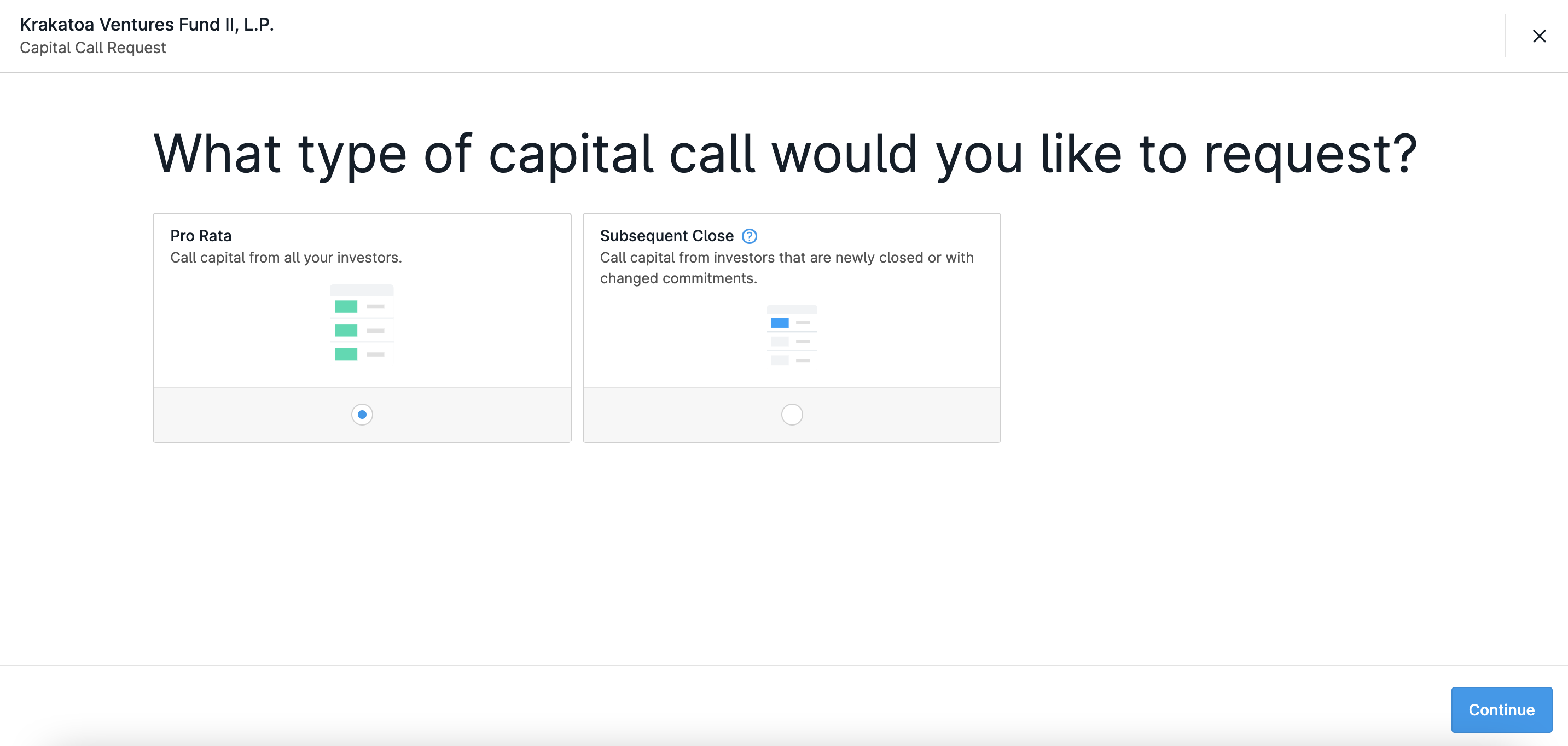 Image of capital calls tool